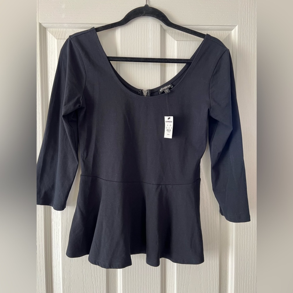 Express Black Peplum Top Sz M.